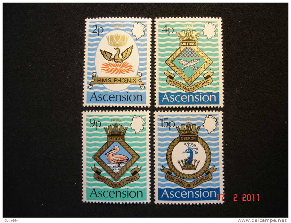 Ascension 1971 Elizabeth II  RN Crests 4 Value Set  SG 149-152   MNH - Ascensione