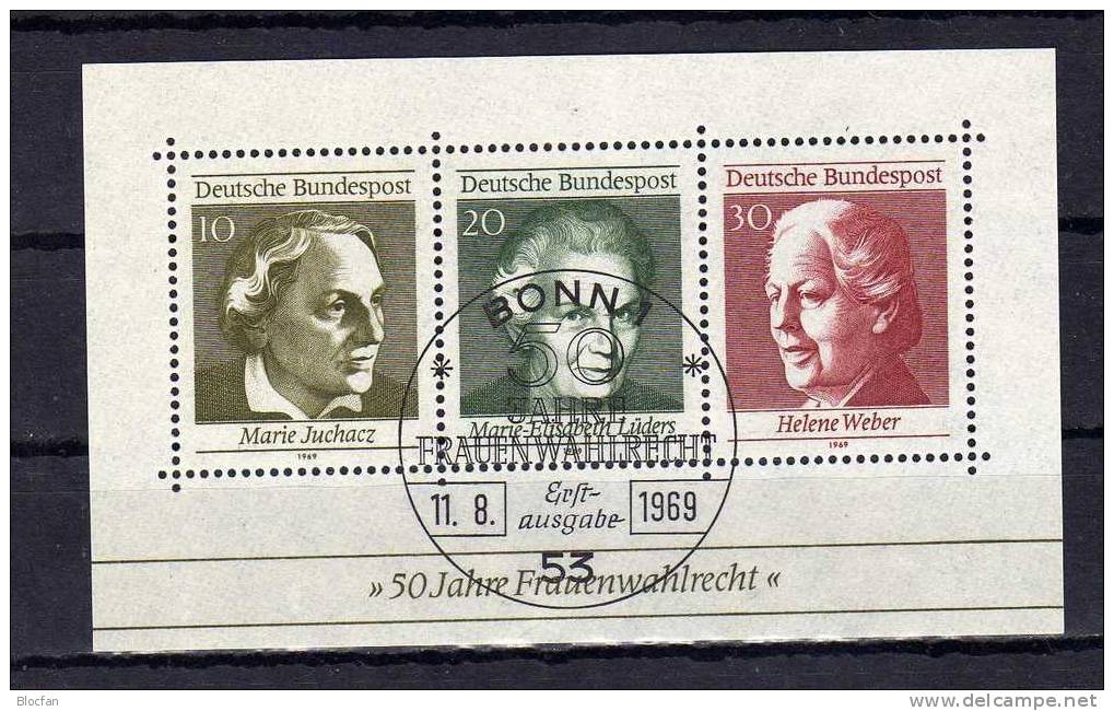 Frauen-Wahl 1969 BRD 596/8, 3xZD, 2xER Plus Block 5 Mit SST 5€ Kämpfer Lüders Weber Juchacz Bf Bloc Woman Set Of Germany - Mother's Day