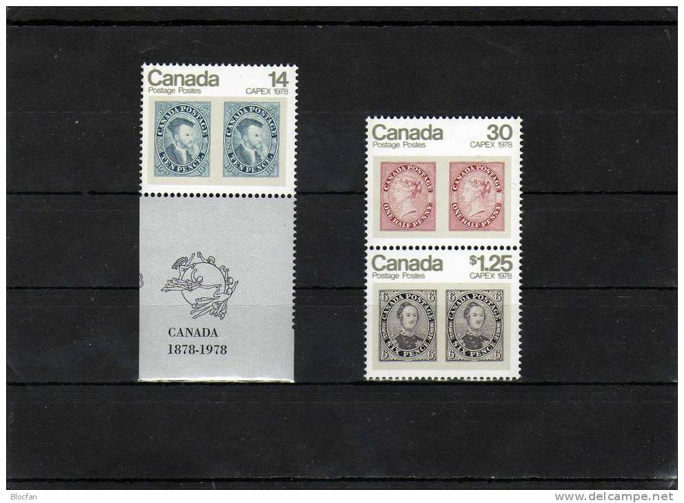 BM-Ausstellung CAPEX 1978 Marke Auf Marken Kanada 691/3 Plus Block 1 ** 7€ Stamp On Stamp Bloc Sheet From Canada - Gedenkausgaben