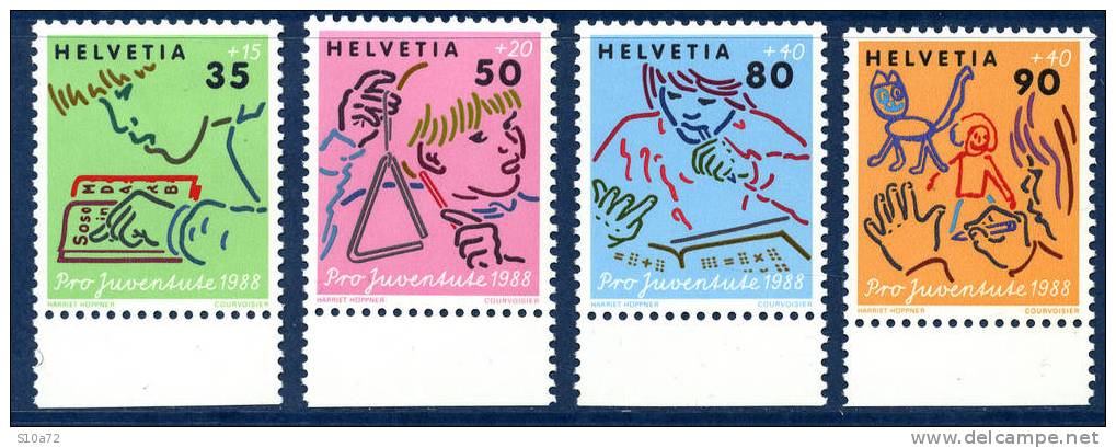 Suisse - Yvert 1309/1312 ** TB -  Pour La Jeunesse : Le Développement De L'enfant - Cote 6,50 - Unused Stamps