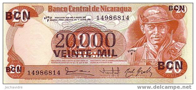 NICARAGUA   20 000 Cordobas/20 Cordobas Non Daté (1987)   Pick 147     ***** BILLET  NEUF ***** - Nicaragua