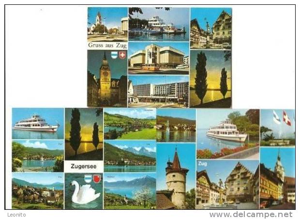 Zug Zugersee 3 Mehrbilder-Karten Ab 1982 - Zoug