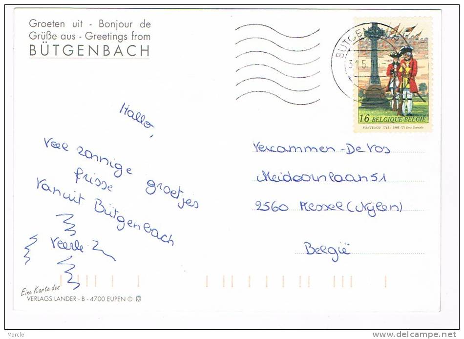 Bütgenbach Groeten Uit - Bonjour De - Grübe Aus - Greeting From 1996 - Butgenbach - Bütgenbach