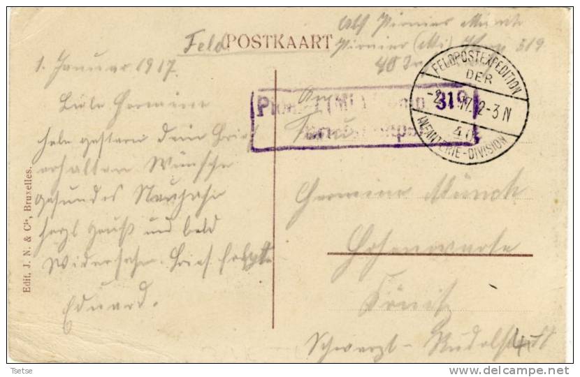 Bikschote / Bixschoote - Plaatstraat -1917 Feldpost ( Verso Zien ) - Langemark-Poelkapelle