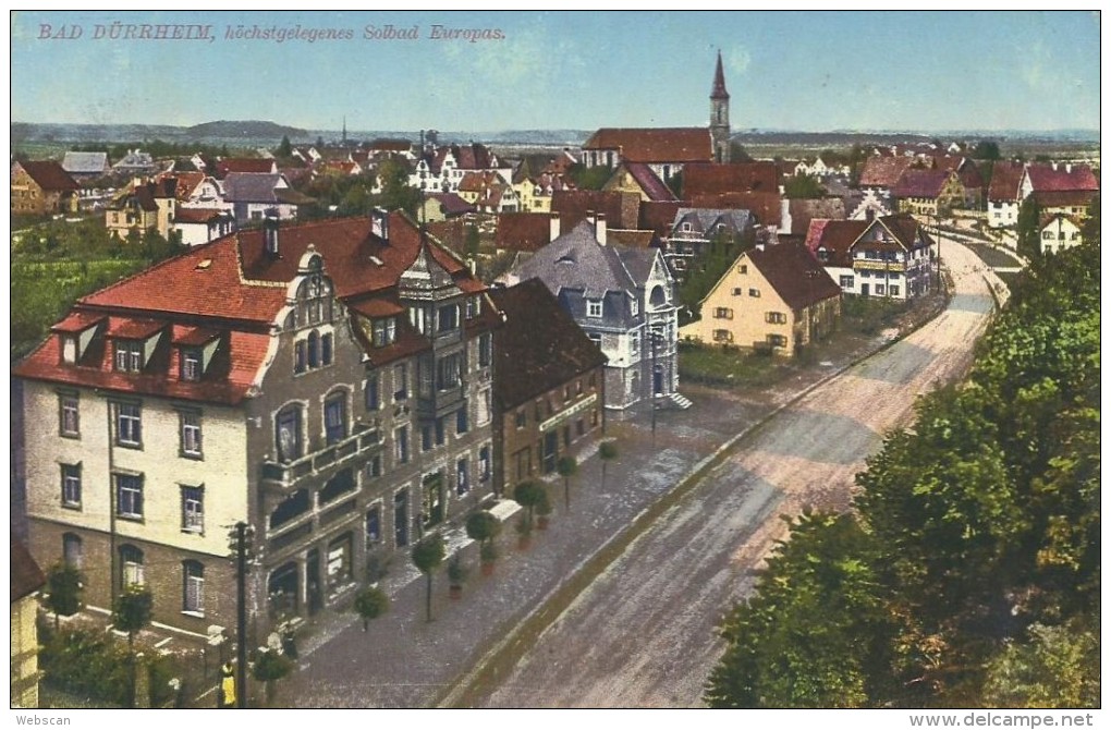 AK Bad Dürrheim Ortsansicht Straße Color 1915 #03 - Bad Duerrheim