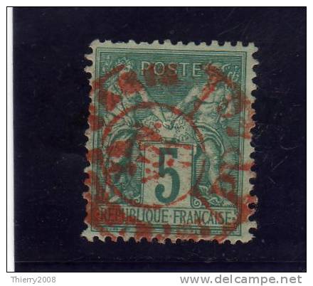 Sage N° 64 Avec Oblitération Cachet à Date Centrale Rouge  TB - 1898-1900 Sage (Tipo III)