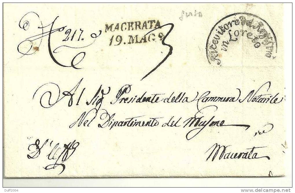 NAPOLEONE : DA LORETO A MAACERATA - 19.3.1813, - ...-1850 Préphilatélie