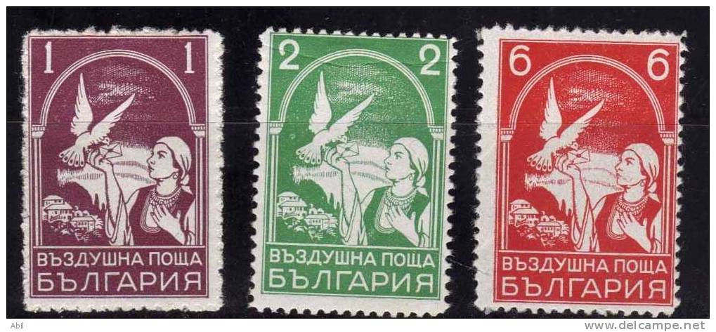 Bulgarie 1931 N°Y.T. ;  PA. 5 à 7* - Poste Aérienne