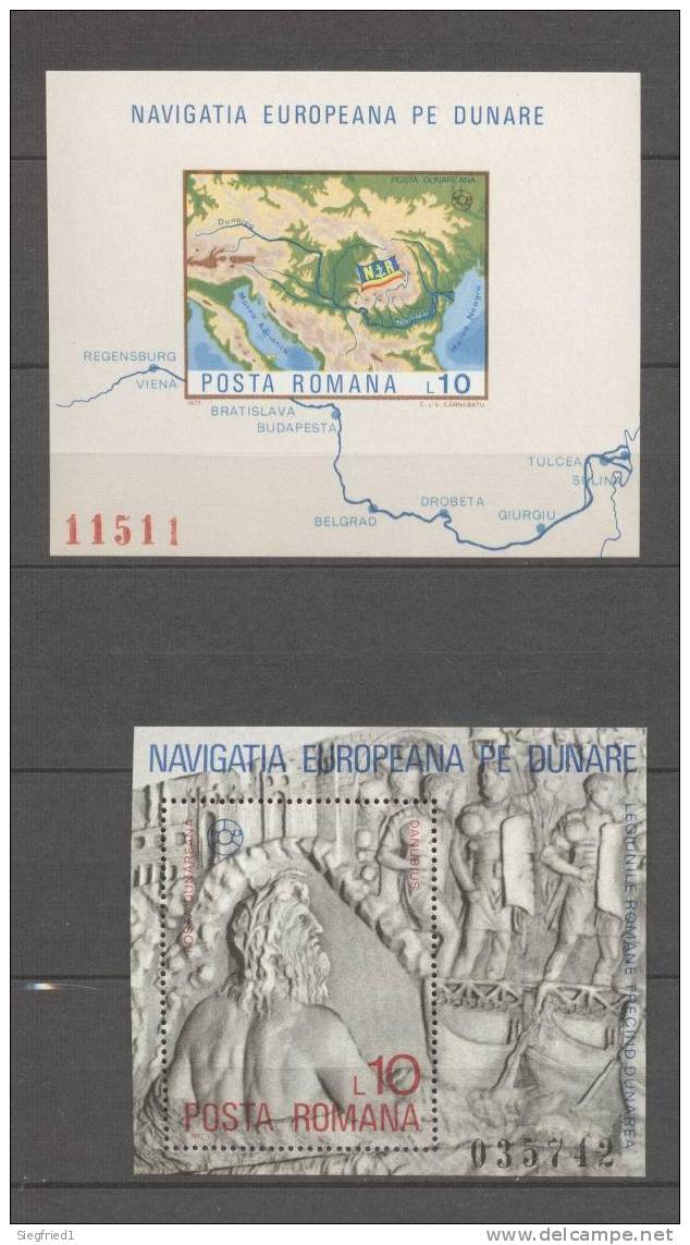 Rumänien ** Block 146, 147 Donau Schiffahrt - Unused Stamps