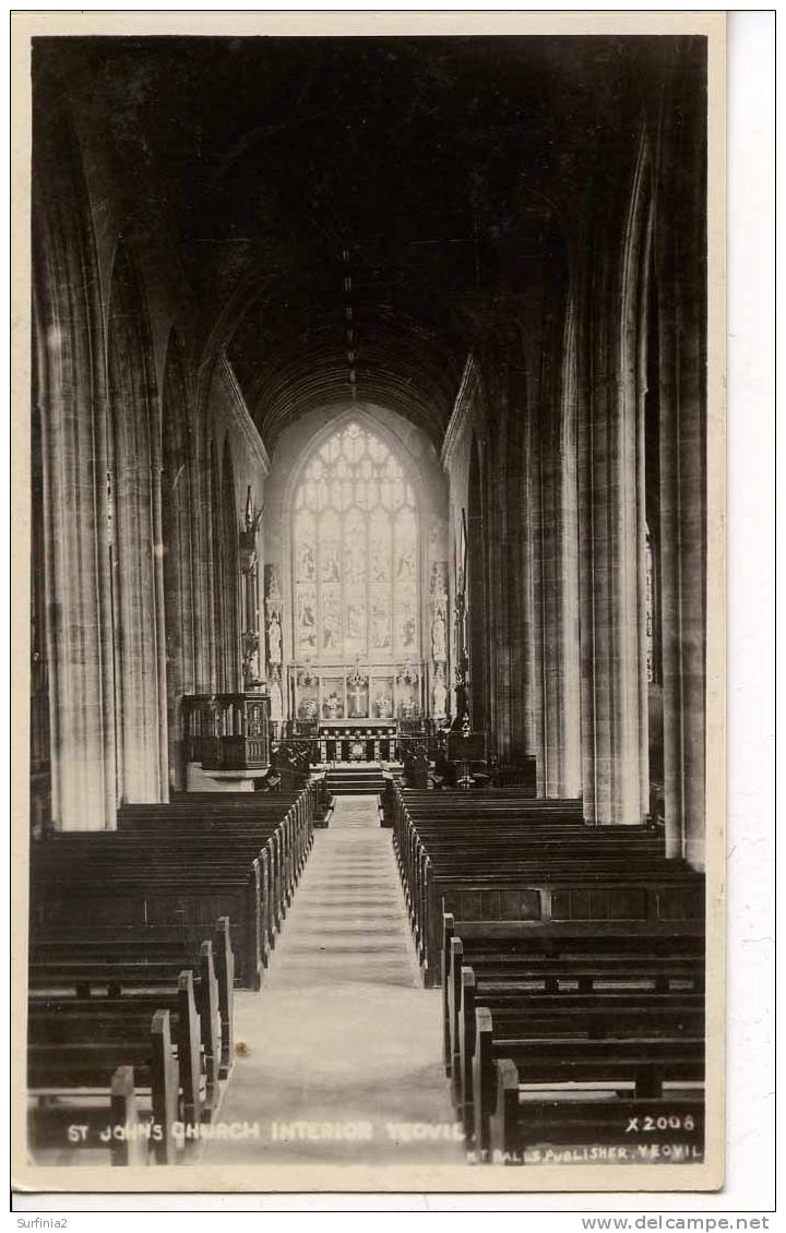 SOMERSET - YEOVIL - ST JOHN´S CHURCH INTERIOR RP 1913  Som306 - Sonstige & Ohne Zuordnung