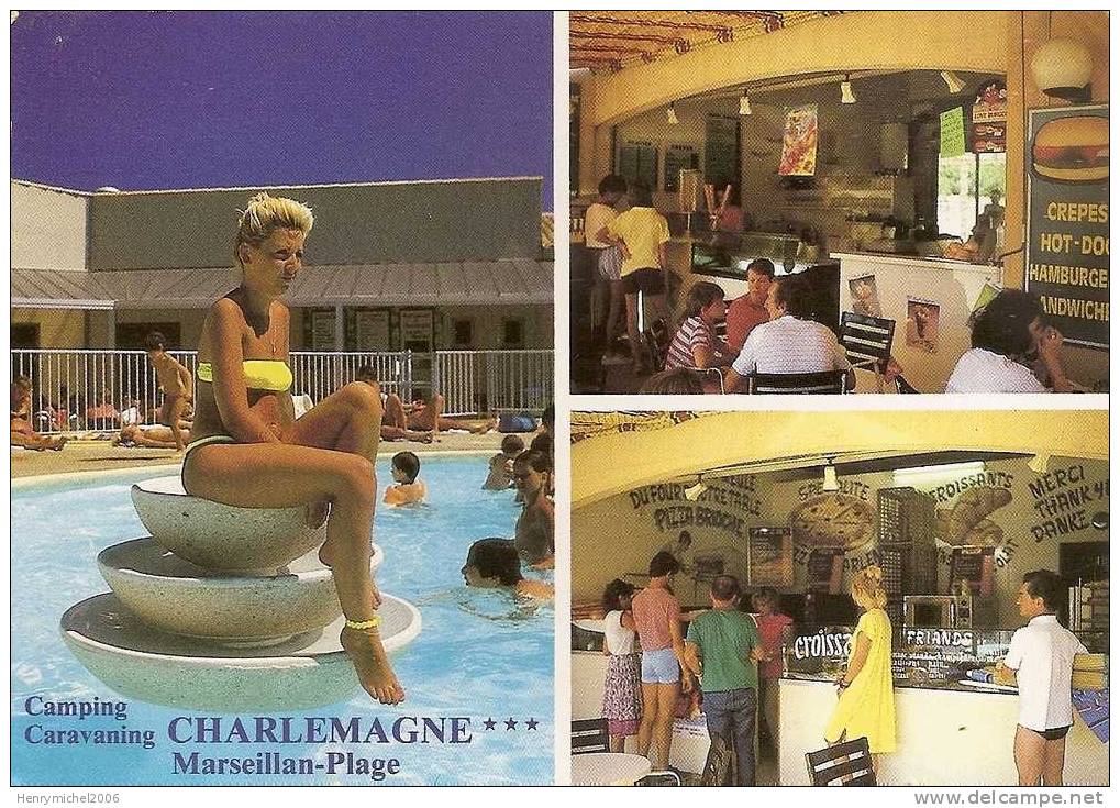 Hérault - Marseillan Plage , Camping Caravaning Charlemagne Pin Up, Ed Photo Combier - Marseillan