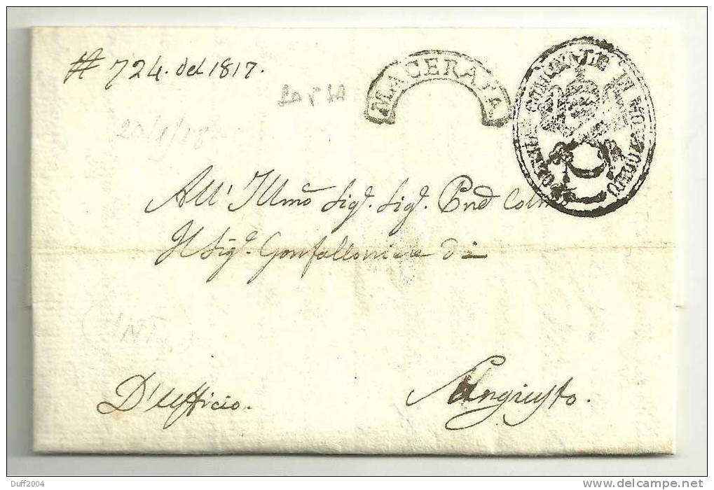 MARCHE - STORIA POSTALE - DA MONT´OLMO A S.GIUSTO - 20.1.1818. - ...-1850 Préphilatélie