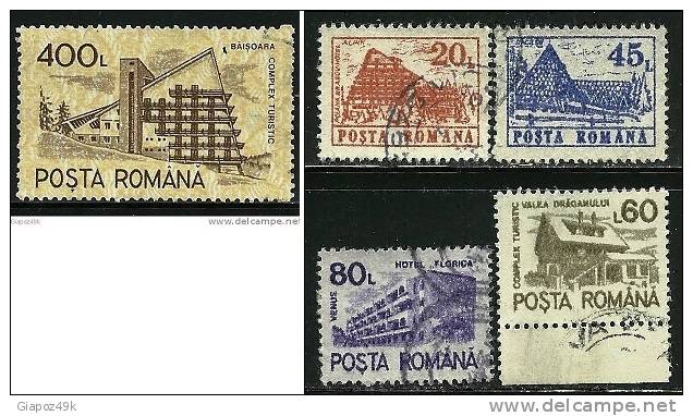 ● ROMANIA 1991 - HOTEL -  N. 3973 /76 + 3976D Usati - Cat. ? € - Lotto N. 613 /14 - Usati