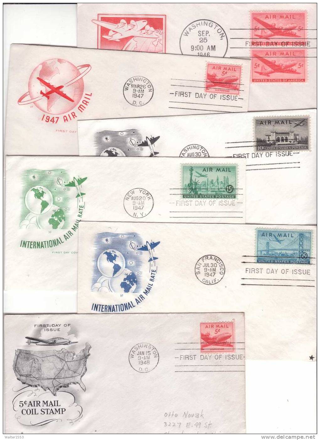 6 FDC Air Mail Covers Very Nice - Otros & Sin Clasificación