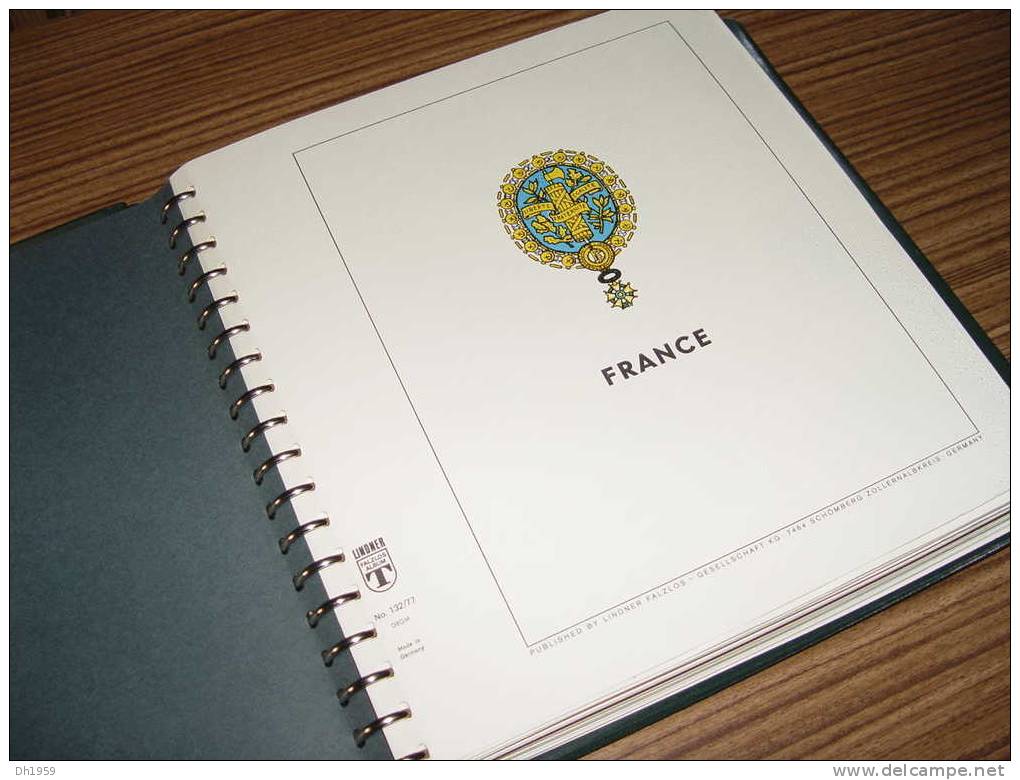 FRANCE 1970-1984 OCCASION !!! LINDNER 1 RELIURE VERTE  + Env. 73 FEUILLES PREIMPRIMEES - Binders With Pages