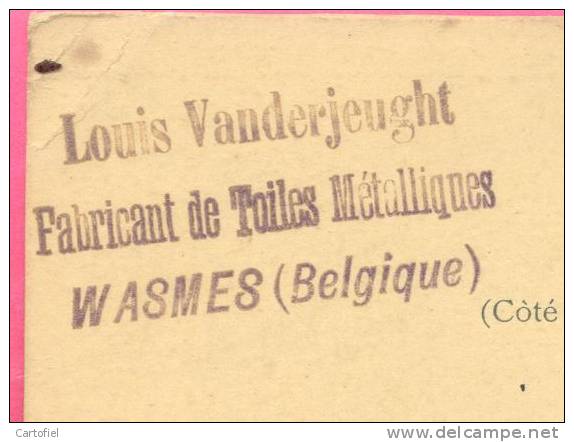 WASMES-CACHET PRIVEE LOUIS VANDERJEUGHT-FABRICANT DETOILES METALLIQUES-VERS LIEGE 1893-2 SCAN - Péruwelz