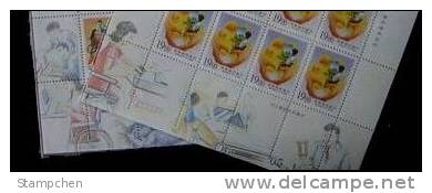 Block 8 Nice Margins–1996 Care Disabled Person Stamps Wheelchair Computer Heart Drawing Hand Taxi - Computers