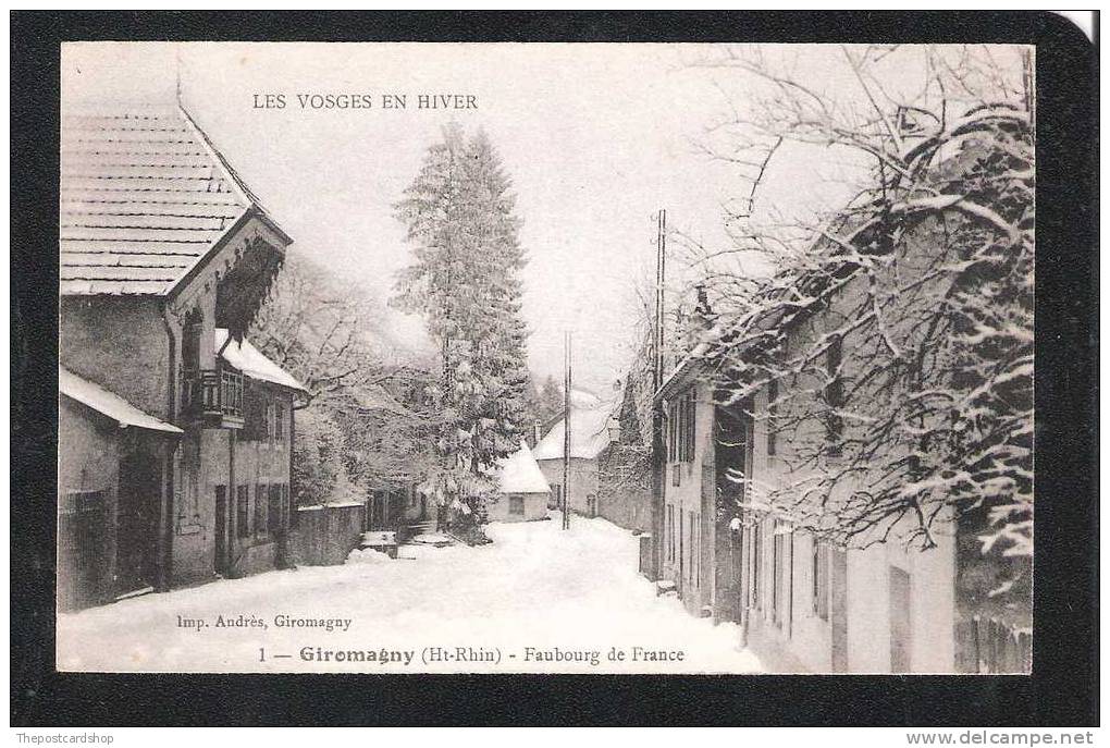 CPA 90 Giromagny Le Faubourg De France LES VOSGES EN HIVER RARE !! MORE FRANCE LISTED FOR SALE @1 EURO O - Giromagny