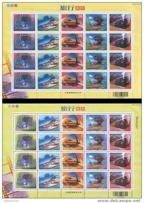 2006 Greeting Stamps Sheets Travel Camera Train Waterfall Canoe Park Sailboat - Iles