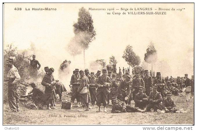La Haute-Marne - Manoeuvres 1906 - Siège De Langres - Bivouac Du 109me Au Camp De VILLIERS-SUR-SUIZE - Autres & Non Classés