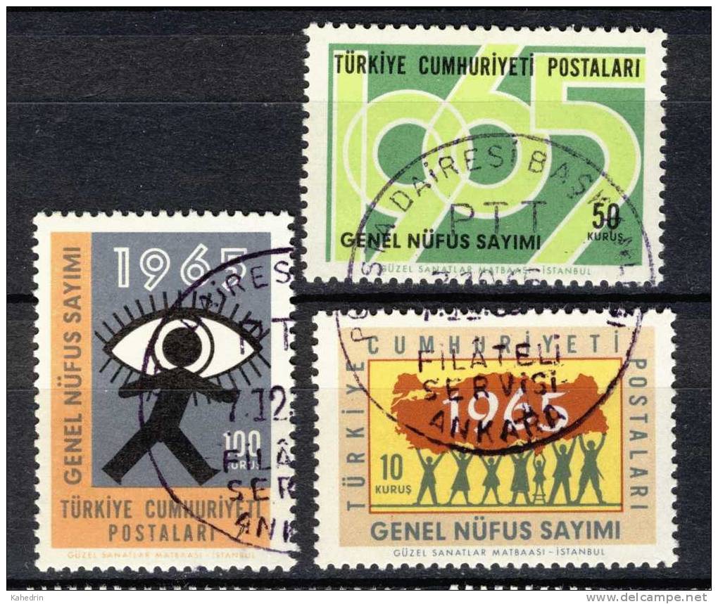 Turkey/Turquie/Türkei 1965, Census, CTO - Used Stamps