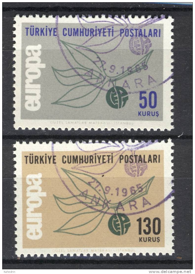 Turkey/Turquie/Türkei 1965, Europa - CEPT, First Day Cancel, CTO - Usados