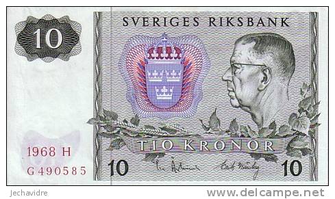 SUEDE   10 Kronor  Daté De 1968    Pick  52a    ***** QUALITE  XF ***** - Suède