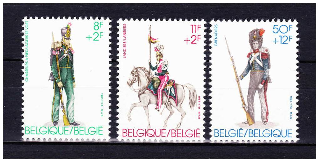 BELGIUM  1983, Military Uniforms  , Y&T  2108/10,  Cv 6.50 E , ** M N H , V V F - Nuovi