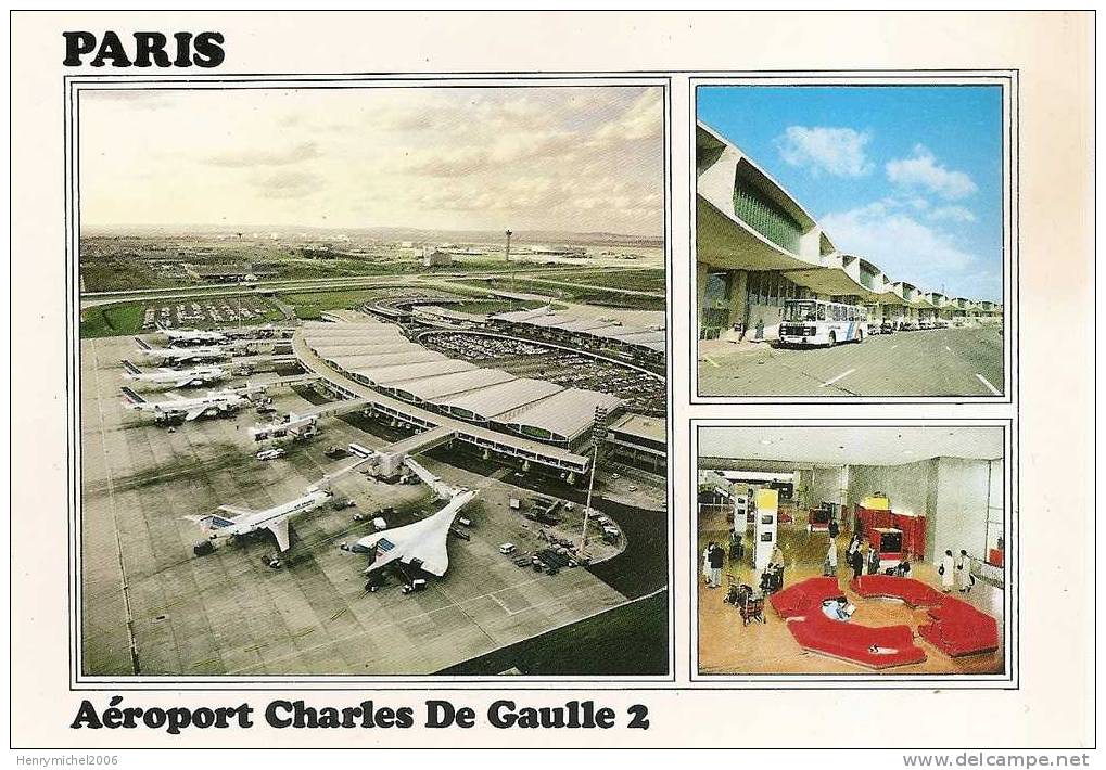 Val D'oise - Roissy En France , L'aérogare Charles De Gaulle 2 , Avion Supersonique Concorde - Roissy En France