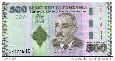 TANZANIE  500 Shillings  Emission De 2010     ***** BILLET  NEUF ***** - Tanzanie