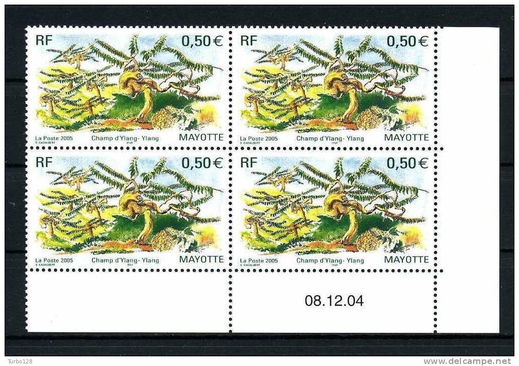 MAYOTTE 2005 Poste N° 170 ** Bloc De 4 Coin Daté Neufs Ier Choix. SUP.  (Flore, Flora) - Autres & Non Classés