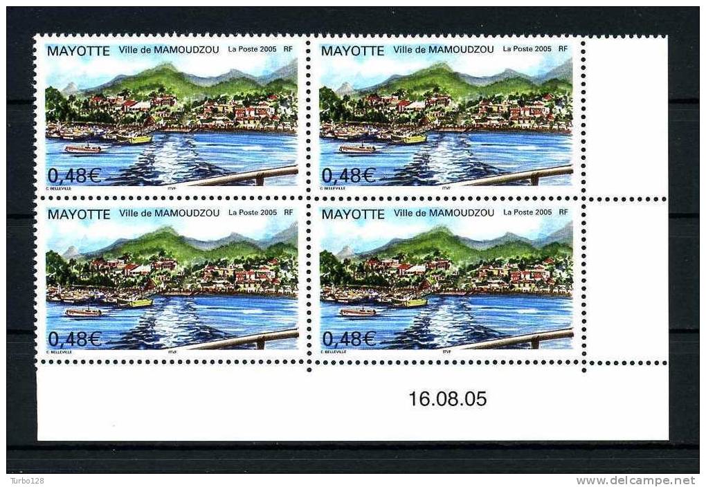 MAYOTTE 2005 Poste N° 180 ** Bloc De 4 Coin Daté  Neufs Ier Choix. SUP.  (Mamoudzou) - Sonstige & Ohne Zuordnung