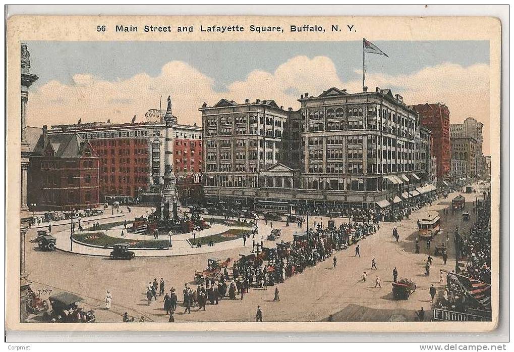BUFFALO - MAIN STREET And LAFAYETTE SQUARE - TRANWAYS - UNUSED POSTCARD C/1910-20´s - Buffalo