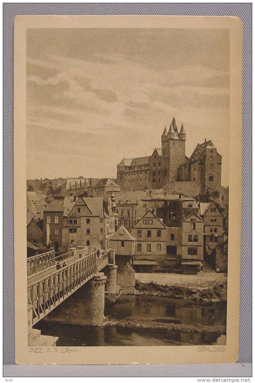 DIEZ A. D. LAHN - SCHLOSS - Photogravure Kupferdruck Postkarte-Craemers Kunstanstalt, Dresden  20 1071 - Diez