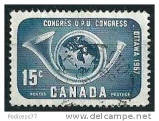 Kanada  1957  UPU-Kongress  15 C  Mi-Nr.319  Gestempelt / Used - Usados