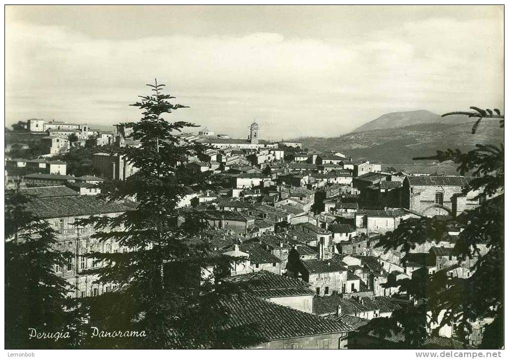 Italy - Perugia - Panorama - Old Unused Real Photo Postcard [P2541] - Perugia