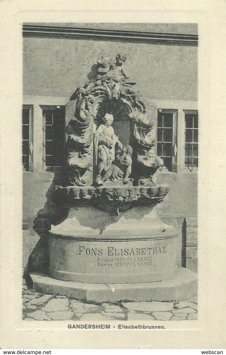 AK Gandersheim Elisabethbrunnen Passepartout 1915 #01 - Bad Gandersheim