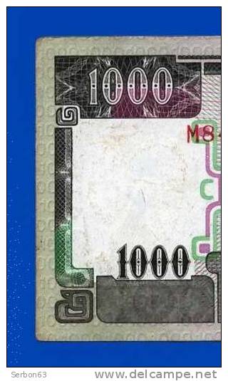 BILLET MONNAIE USAGE BOLIVIE AMERIQUE DU SUD 1000 PESOS BOLIVIANOS 2 SIGNATURES N° M 8461110 JUANA AZUROUY DE PADILLA - Bolivië