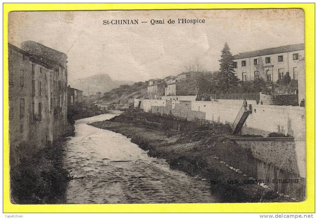 SAINT CHINIAN - QUAI DE L´HOSPICE - Carte écrite  En 1923 - Autres & Non Classés