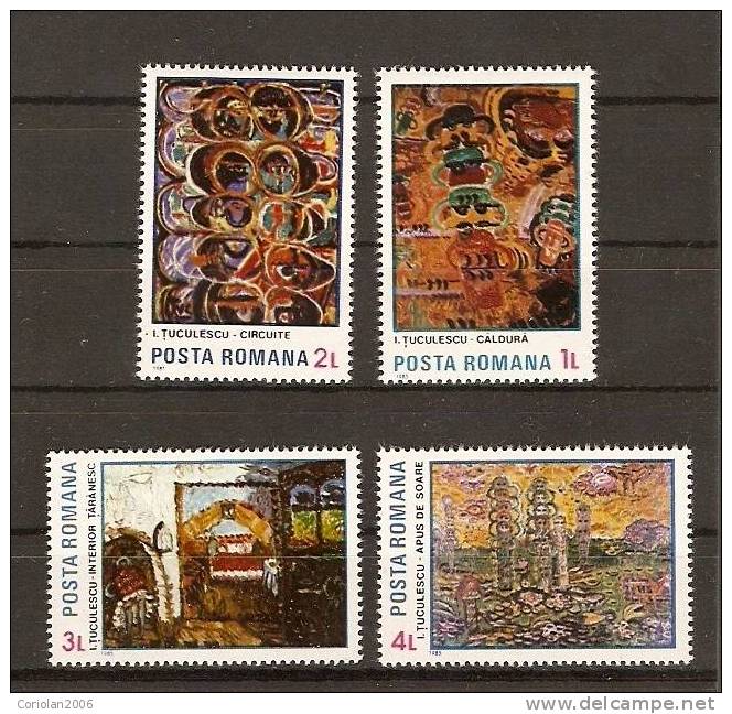 Romania 1985 MNH / I. Tuculescu / 4 Val. - Unused Stamps
