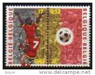 Belgique**Football-2 Se-tenant Euro Championnats-Soccer-2000-Voetbal - Unused Stamps