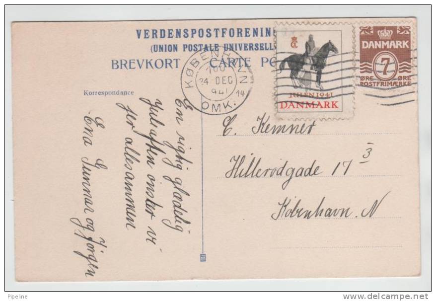 Denmark Christmas Card Copenhagen 24-12-1941 - Dinamarca