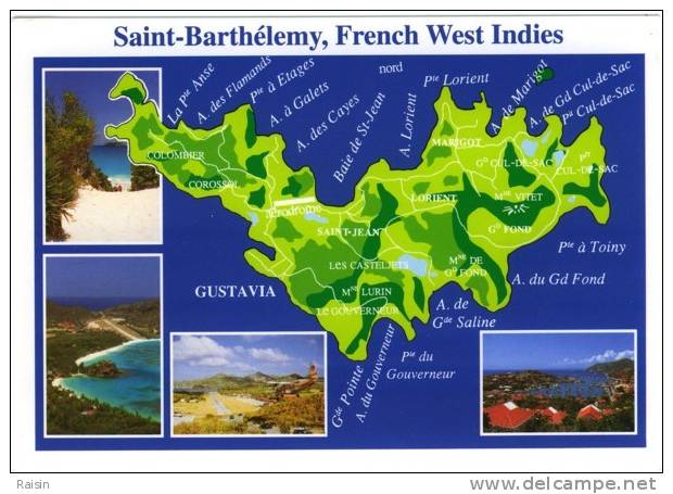 Saint- Barthélemy Antilles Françaises Carte Touristique  Non Circulé BE - Saint Barthelemy