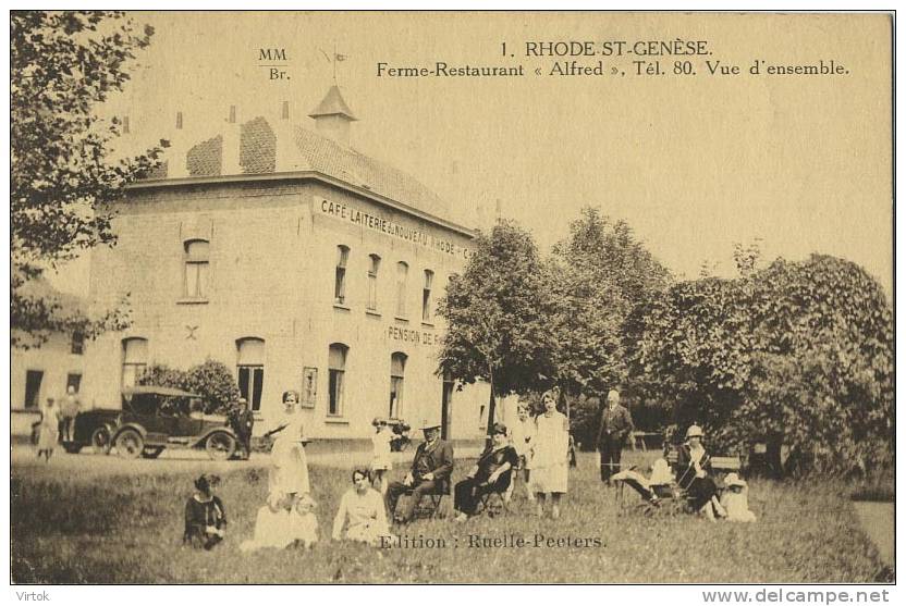 Rhode St Genese.Ferme Restaurant Alfred  : Vue D'ensemble   ( Ecrit 1923 Avec Timbre ) - St-Genesius-Rode