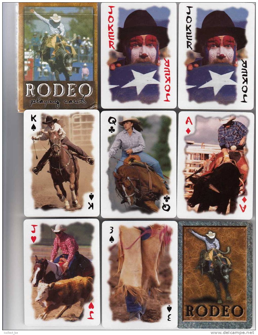 RODEO Jeu De Cartes + 2 Jokers (Playing Cards / Speelkaarten HORSES) - Carte Da Gioco