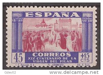 894-A567-CG.España.Spain Espagne.VIRGEN DEL PILAR.1940 .(Ed 894**) Sin  Charnela MUY BONITO - Nuevos