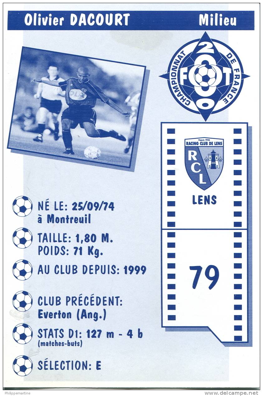 Football - Championnat De France 2000 - RC Lens : Eric SIKORA - Sport