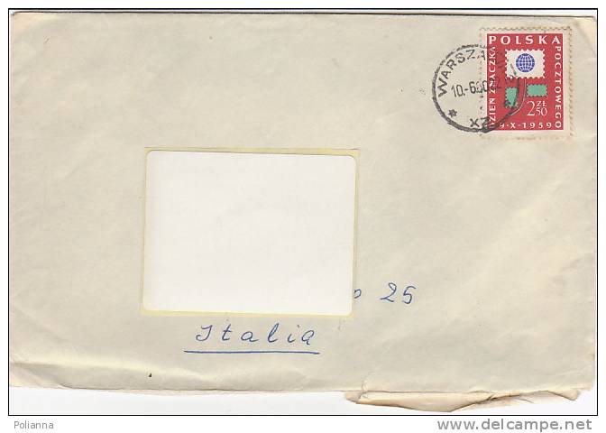 A0941 - POLSKA - POLONIA  2,50 Zloti  VG Warszawa-Torino 1960 - Lettres & Documents