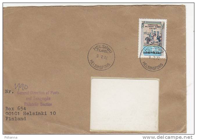 A0946 - FINLAND - FINLANDIA  1 Valore Iso Su Busta  VG Helsinki-Alba 1972 - Lettres & Documents