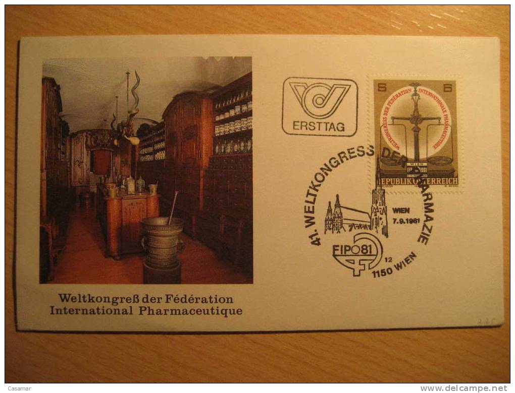 AUSTRIA Wien 1981 Pharmazie Pharmacy Pharmacie Medicine Health Medecine Fdc Cancel Cover - Pharmacy